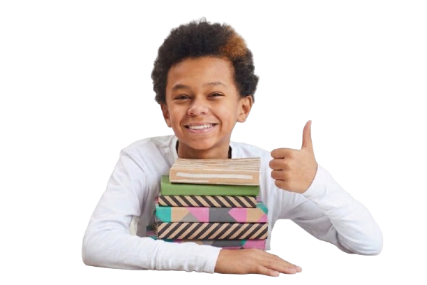 Home page, young child ready for school